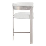 Romeo Vegan Leather Upholstered Counter Stool in Cream