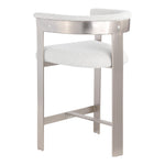 Romeo Vegan Leather Upholstered Counter Stool in Cream