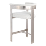 Romeo Vegan Leather Upholstered Counter Stool in Cream