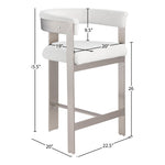 Romeo Vegan Leather Upholstered Counter Stool in Cream