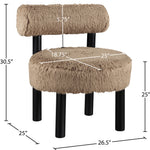 Ambre Vegan Shearling Fabric Upholstered Accent Chair (33065-) in Tan