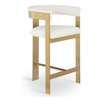Romeo Vegan Leather Upholstered Counter Stool in Cream
