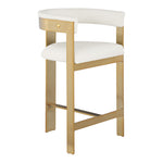 Romeo Vegan Leather Upholstered Counter Stool in Cream