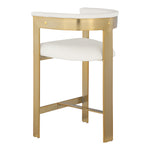 Romeo Vegan Leather Upholstered Counter Stool in Cream