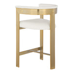Romeo Vegan Leather Upholstered Counter Stool in Cream