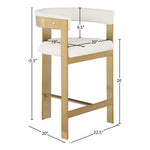 Romeo Vegan Leather Upholstered Counter Stool in Cream