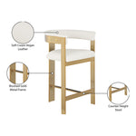 Romeo Vegan Leather Upholstered Counter Stool in Cream