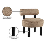 Ambre Vegan Shearling Fabric Upholstered Accent Chair (33065-) in Tan