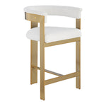 Romeo Vegan Leather Upholstered Counter Stool in Cream