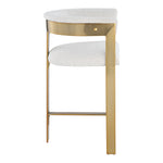 Romeo Vegan Leather Upholstered Counter Stool in Cream