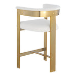 Romeo Vegan Leather Upholstered Counter Stool in Cream
