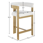 Romeo Vegan Leather Upholstered Counter Stool in Cream