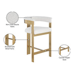 Romeo Vegan Leather Upholstered Counter Stool in Cream