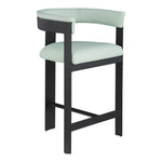 Romeo Vegan Leather Upholstered Counter Stool in Mint Green