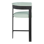 Romeo Vegan Leather Upholstered Counter Stool in Mint Green