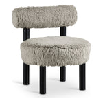 Ambre Vegan Shearling Fabric Upholstered Accent Chair (33065-) in Taupe