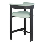 Romeo Vegan Leather Upholstered Counter Stool in Mint Green