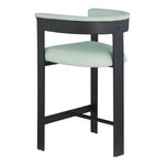 Romeo Vegan Leather Upholstered Counter Stool in Mint Green