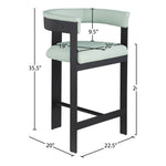 Romeo Vegan Leather Upholstered Counter Stool in Mint Green