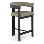Romeo Vegan Leather Upholstered Counter Stool in Olive Green