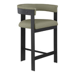 Romeo Vegan Leather Upholstered Counter Stool in Olive Green