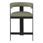 Romeo Vegan Leather Upholstered Counter Stool in Olive Green