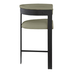 Romeo Vegan Leather Upholstered Counter Stool in Olive Green