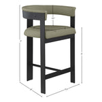 Romeo Vegan Leather Upholstered Counter Stool in Olive Green