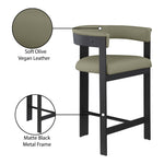 Romeo Vegan Leather Upholstered Counter Stool in Olive Green