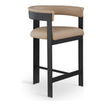 Romeo Vegan Leather Upholstered Counter Stool in Tan
