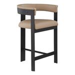 Romeo Vegan Leather Upholstered Counter Stool in Tan
