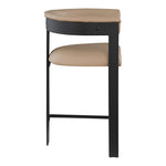 Romeo Vegan Leather Upholstered Counter Stool in Tan