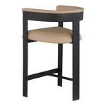 Romeo Vegan Leather Upholstered Counter Stool in Tan