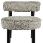 Ambre Vegan Shearling Fabric Upholstered Accent Chair (33065-) in Taupe