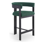 Romeo Vegan Leather Upholstered Counter Stool in Green