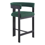 Romeo Vegan Leather Upholstered Counter Stool in Green