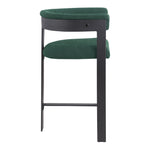 Romeo Vegan Leather Upholstered Counter Stool in Green