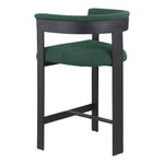 Romeo Vegan Leather Upholstered Counter Stool in Green