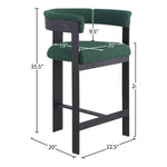 Romeo Vegan Leather Upholstered Counter Stool in Green