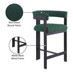 Romeo Vegan Leather Upholstered Counter Stool in Green