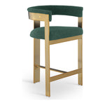 Romeo Vegan Leather Upholstered Counter Stool in Green