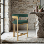 Romeo Vegan Leather Upholstered Counter Stool in Green
