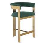 Romeo Vegan Leather Upholstered Counter Stool in Green
