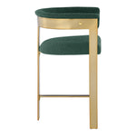 Romeo Vegan Leather Upholstered Counter Stool in Green
