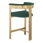 Romeo Vegan Leather Upholstered Counter Stool in Green