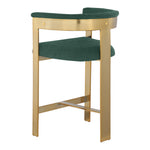 Romeo Vegan Leather Upholstered Counter Stool in Green