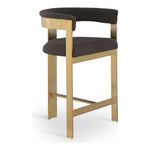 Romeo Vegan Leather Upholstered Counter Stool in Brown