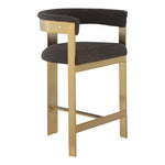 Romeo Vegan Leather Upholstered Counter Stool in Brown