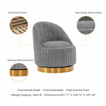 Leela Chenille Swivel Lounge Chair in Gray