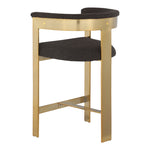 Romeo Vegan Leather Upholstered Counter Stool in Brown